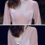 Style Victorien Rougissant Rose Hiver Robe De Soirée 2020 Princesse Transparentes Col Haut Gonflée Manches Longues Perlage Longue Volants Dos Nu Robe De Ceremonie