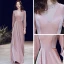Style Victorien Rougissant Rose Hiver Robe De Soirée 2020 Princesse Transparentes Col Haut Gonflée Manches Longues Perlage Longue Volants Dos Nu Robe De Ceremonie