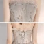 Elegante Champagner Abendkleider 2020 A Linie Bandeau Ärmellos Pailletten Perlenstickerei Lange Rüschen Rückenfreies Festliche Kleider