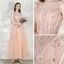 Chic / Beautiful Pearl Pink Homecoming Graduation Dresses 2020 A-Line / Princess Spaghetti Straps Sleeveless Appliques Flower Beading Glitter Tulle Ankle Length Ruffle Backless Formal Dresses