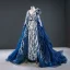 Luxe Bleu Roi Tapis rouge Robe De Soirée 2020 Princesse Transparentes Col v profond Manches Longues Appliques Paillettes Tribunal Train Volants en Cascade Dos Nu Robe De Ceremonie
