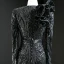Luxe Noire Tapis rouge Robe De Soirée 2020 Trompette / Sirène Transparentes Col v profond Manches Longues Appliques Paillettes Tribunal Train Volants Robe De Ceremonie