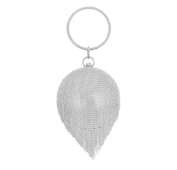 Fashion Round Clutch Bags 2020 Metal Rhinestone Tassel