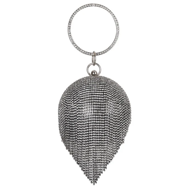 Fashion Round Clutch Bags 2020 Metal Rhinestone Tassel