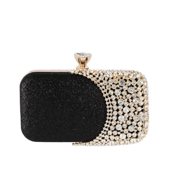 Mode Glitter Carrés Pochette 2020 Métal Faux Diamant