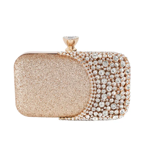 Mode Glitter Carrés Pochette 2020 Métal Faux Diamant