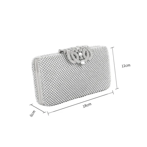 Chic / Beautiful Square Clutch Bags 2020 Metal Rhinestone Pearl