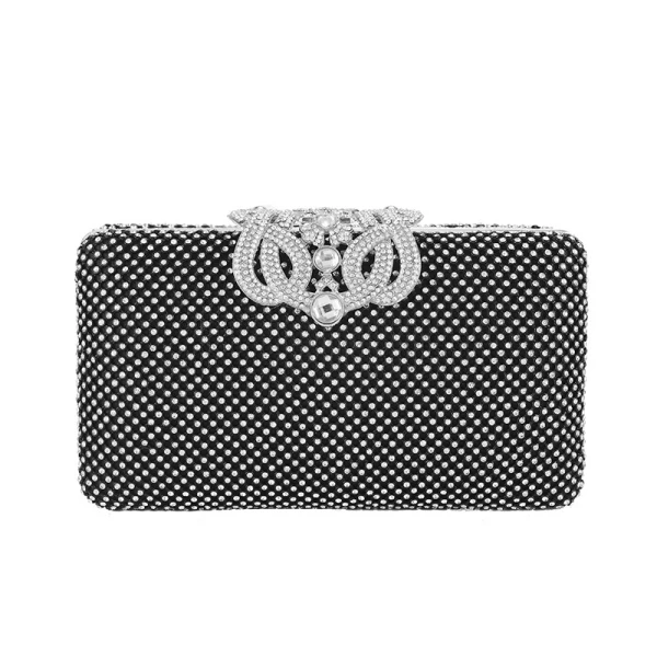 Chic / Beautiful Square Clutch Bags 2020 Metal Rhinestone Pearl