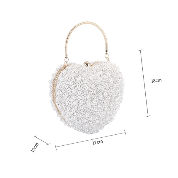Unique Champagne Perle Forme de coeur Mariage Pochette 2020