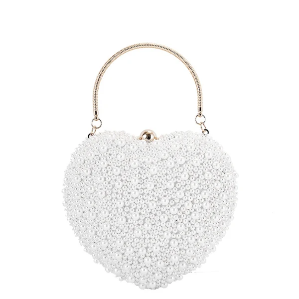 Unique Champagne Perle Forme de coeur Mariage Pochette 2020