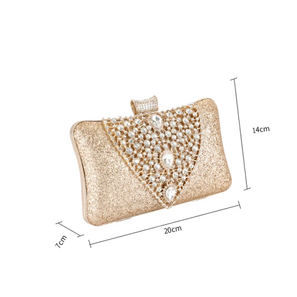 Fine Rhinestone Firkantede Glitter Håndvesken  2020