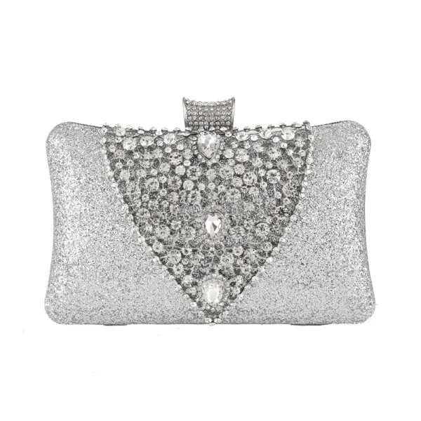 Fine Rhinestone Firkantede Glitter Håndvesken  2020