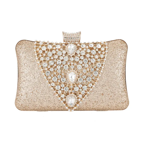 Fine Rhinestone Firkantede Glitter Håndvesken  2020