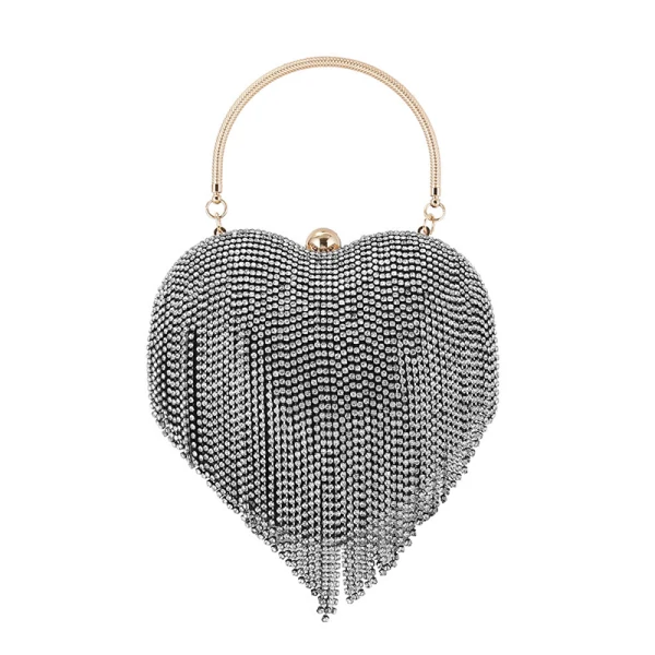 Mode Doré Faux Diamant Gland Forme de coeur Pochette 2020