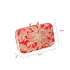 Elegant Red Embroidered Flower Square Clutch Bags 2020