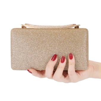 Fashion Gold Glitter Square Clutch Bags 2020 Metal Rhinestone