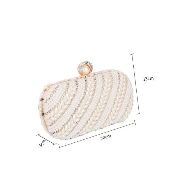 Élégant Argenté Perle Faux Diamant Carrés Pochette 2020