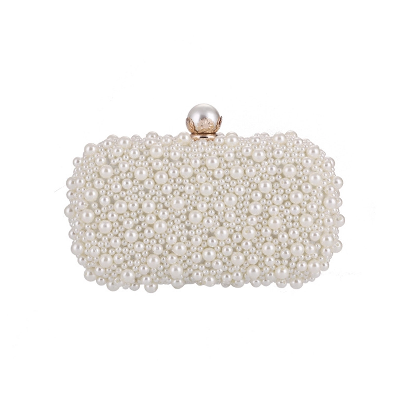 Elegant Ivory Pearl Square Clutch Bags 2020