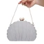 Chic / Beautiful Silver Ruffle Clutch Bags 2020 Metal Pearl