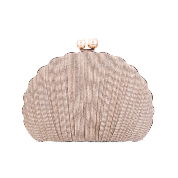 Chic / Beautiful Silver Ruffle Clutch Bags 2020 Metal Pearl