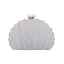 Chic / Beautiful Silver Ruffle Clutch Bags 2020 Metal Pearl