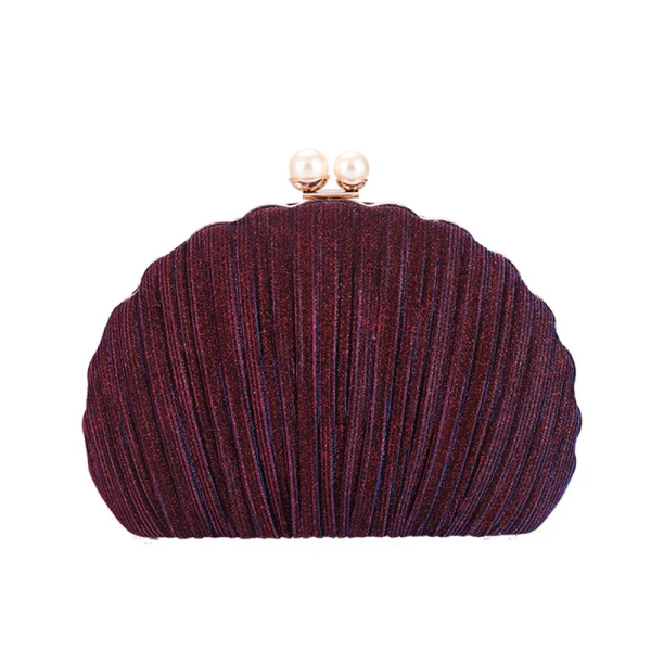 Chic / Beautiful Silver Ruffle Clutch Bags 2020 Metal Pearl