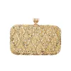 Sparkly Navy Blue Sequins Beading Square Clutch Bags 2020 Metal Rhinestone