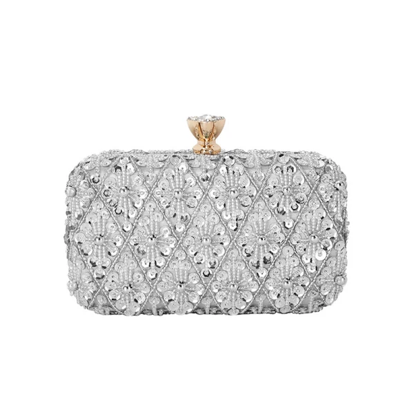 Sparkly Navy Blue Sequins Beading Square Clutch Bags 2020 Metal Rhinestone