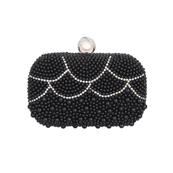 Elegant Ivory Pearl Rhinestone Square Clutch Bags 2020