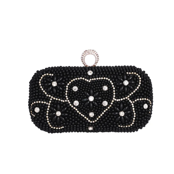 Chic / Beautiful Ivory Square Wedding Clutch Bags 2020 Metal Rhinestone Pearl
