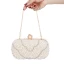 Elegant Ivory Square Wedding Clutch Bags 2020 Metal Rhinestone Pearl