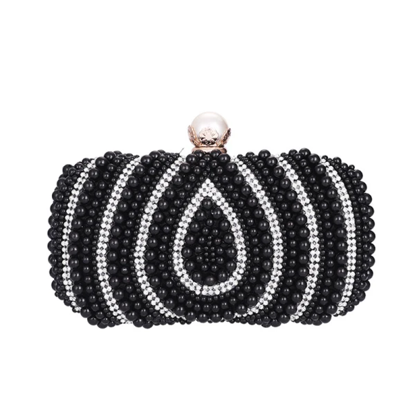 Elegant Square Wedding Clutch Bags 2020 Metal Rhinestone Pearl