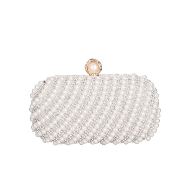 Chic / Beautiful Square Clutch Bags 2020 Metal Pearl Rhinestone