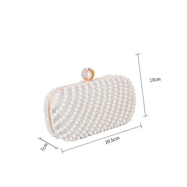 Chic / Beautiful Square Clutch Bags 2020 Metal Pearl Rhinestone