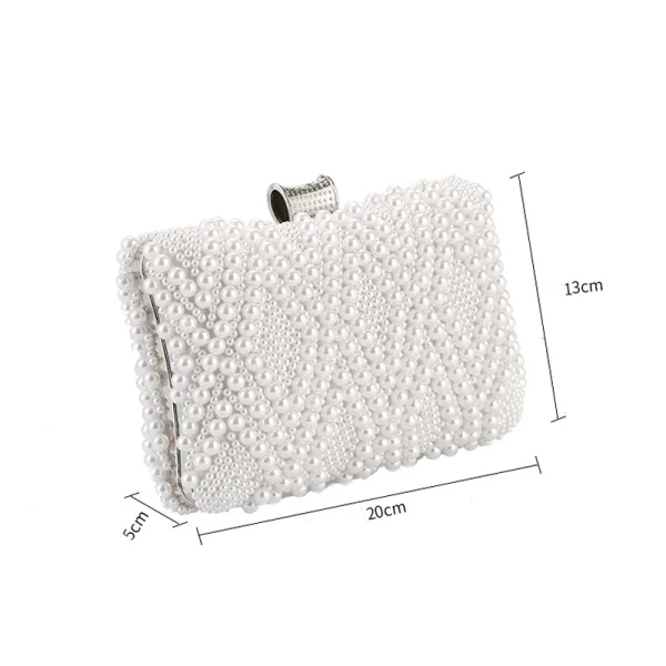 Elegant Ivory Pearl Round Wedding Clutch Bags 2020