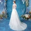 Illusion Affordable White Beach Pierced Wedding Dresses 2020 A-Line / Princess Shoulders Sleeveless Backless Appliques Flower Beading Sweep Train