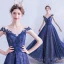 Chic / Beautiful Royal Blue Lace Evening Dresses  2020 A-Line / Princess See-through Scoop Neck Sleeveless Backless Appliques Lace Floor-Length / Long Ruffle Beading Formal Dresses