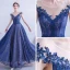 Chic / Beautiful Royal Blue Lace Evening Dresses  2020 A-Line / Princess See-through Scoop Neck Sleeveless Backless Appliques Lace Floor-Length / Long Ruffle Beading Formal Dresses