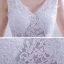 Illusion Affordable White Bridal Wedding Dresses 2020 A-Line / Princess V-Neck Sleeveless Backless Appliques Lace Court Train Ruffle