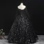Style Victorien Noire Robe De Bal 2020 Robe Boule De l'épaule Gonflée Manches Longues Étoile Appliques Paillettes Longue Volants Dos Nu Robe De Ceremonie