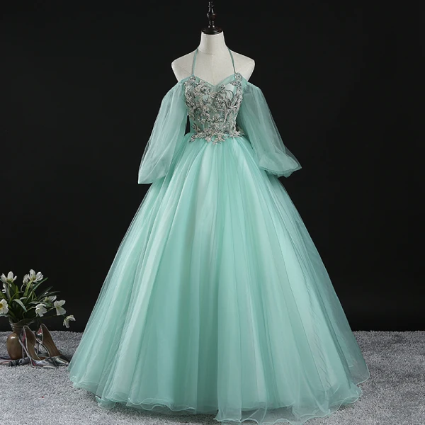 plus size flowy dress for photoshoot Zapakasa Women Sparkly Mint Green Ruched Long Corset Prom Dress with Slit  Beaded Sweetheart Lace Up Back Satin Pageant Dress with Side Cape