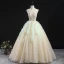 Charming Champagne Prom Dresses 2020 Ball Gown V-Neck Sleeveless Floor-Length / Long Ruffle Backless Formal Dresses
