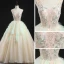 Charming Champagne Prom Dresses 2020 Ball Gown V-Neck Sleeveless Floor-Length / Long Ruffle Backless Formal Dresses