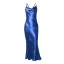 Elegant Holiday Gold Satin Summer Maxi Dresses 2020 Spaghetti Straps Sleeveless Backless Tea-length