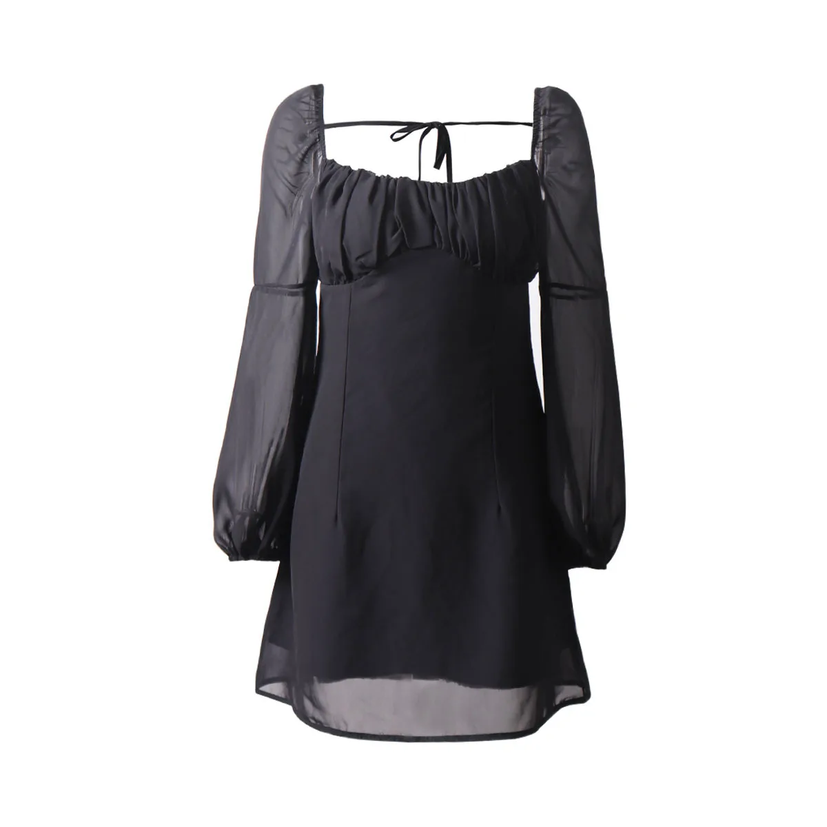 knee length dresses for ladies Short Puffy Sleeves Lace Appliquess Corset Dress main image 1