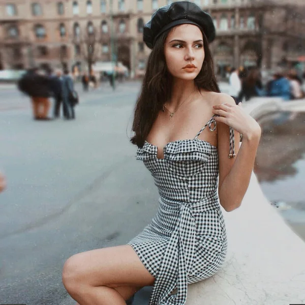 Abordable Noire Blanche à carreaux Été Robes longues 2020 Bretelles Spaghetti Sans Manches Dos Nu Courte Vêtements Femme