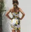 Chic / Belle Blanche Plage Robes longues 2020 Bretelles Spaghetti Sans Manches Dos Nu Impression Fleur Polyester Courte Vêtements Femme