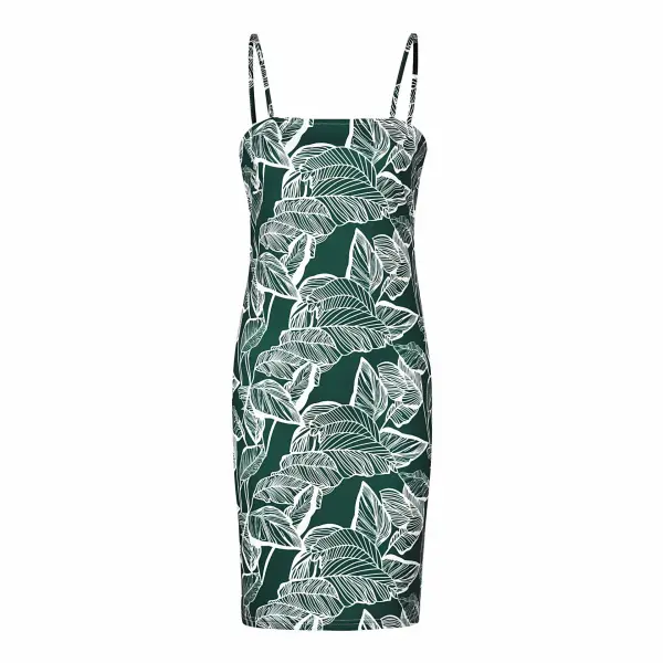 Chic / Belle Blanche Plage Robes longues 2020 Bretelles Spaghetti Sans Manches Dos Nu Impression Fleur Polyester Courte Vêtements Femme