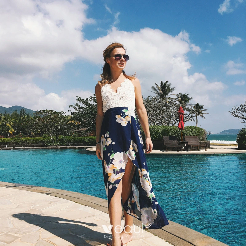 navy blue maxi dress beach Elegant Sydney Navy Maxi Dress main image 1