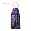 Erschwinglich Marineblau Sommer Strand Maxikleider 2020 Spaghettiträger Ärmellos Drucken Blumen Chiffon Knöchellänge Gespaltete Front Rückenfreies Damenbekleidung